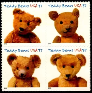 US Scott # 3653-3656 Block Of 4 Stamps MNH, Teddy Bears - Picture 1 of 1