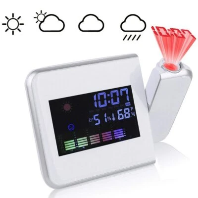 LCD Alarm Wecker mit Projektion Snooze Datum Temperaturanzeige Alarm Tischuhr - Bild 1 von 4