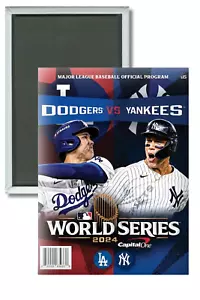 2024 World Series NY Yankees LA Dodgers MLB Program 2 x 3 Refrigerator Magnet - Picture 1 of 3
