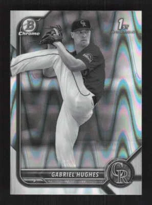 Gabriel Hughes 2022 Bowman Draft Chrome RayWave Refractor Rockies #BDC-151 - Image 1 of 2