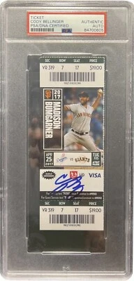 Cody Bellinger Signed Autographed MLB Debut Full Ticket Stub 4/25/17 PSA Slab - Image 1 of 3