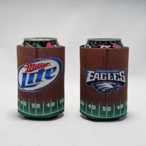 Lot de 2 bière Philadelphia Eagles Coozie NFL Miller Lite - Photo 1/7