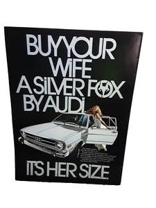 1973 1974 Audi Silver Fox Original Print Ad Vintage - Picture 1 of 1