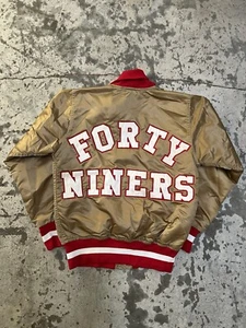 San Francisco 49ers Herren Forty Throwback Gold Rot Satin Jacke Wilson 32 - Bild 1 von 7