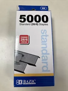 BAZIC Staples Standard (26/6) 5000/Pack, Stapler Refill Standard Size Staple, Si - Picture 1 of 2