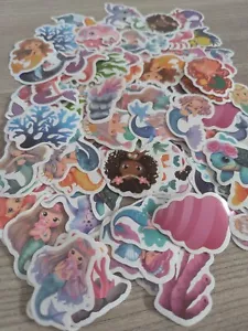 50x Meerjungfrau Aufkleber Set - Stickerbomb. Kinder Geburtstag Cool Mermaid - Bild 1 von 1