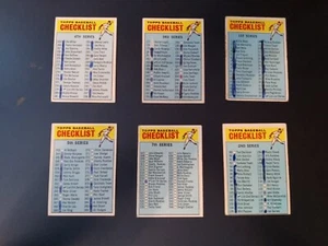 (6) 1966 Different Topps Baseball Checklists (marked) - Picture 1 of 2