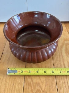 Antique Brown Ceramic Heavy Duty Stoneware Croc Pot Bowl 5" Inch best offer - Picture 1 of 20