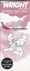 Airline Timetable - Wright Air Lines - 04/06/84 - Shorts 360 cover - Picture 1 of 1
