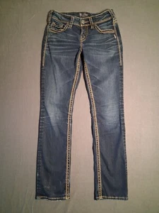 Silver Jeans Damen Suki Mid Rise Straight Größe W25/L30 Blau Denim Hose - Bild 1 von 13