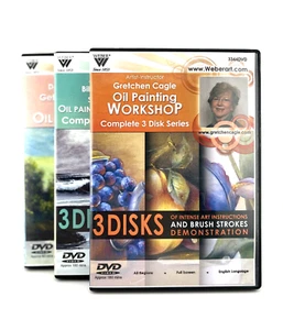 3 WEBER ART DVDs Oil Painting with Bill Blackman, Gretchen Cagle, & Dorothy Dent - Picture 1 of 7