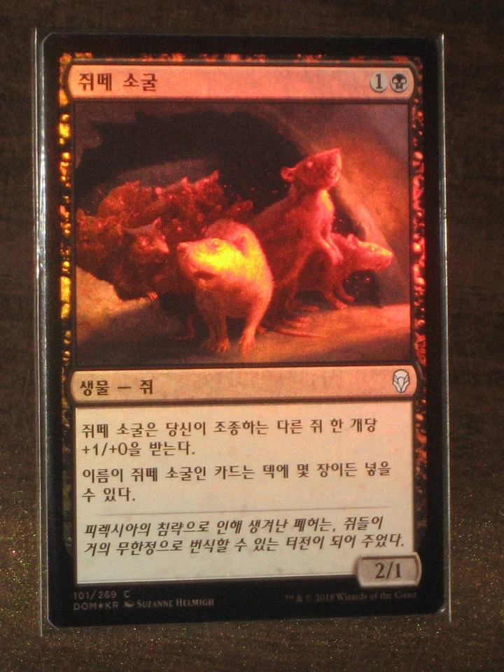 (Foil) [NM] MTG Korean, Dominaria, 1 x Rat Colony - Image 1 of 1