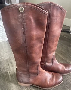 Botas altas hasta la rodilla Frye Melissa para mujer talla 5,5 botones marrón envejecido - Imagen 1 de 9