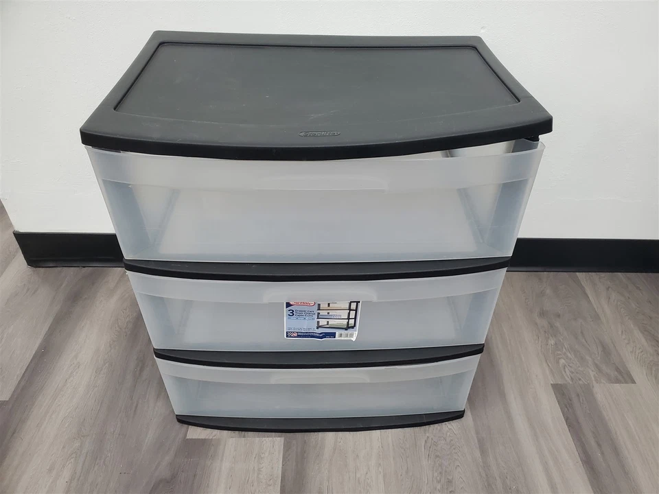 ⭐️⭐️⭐️⭐️⭐️ Torre contenedor de almacenamiento negro Sterlite 22" x 24" 3 cajones Foto 1 de 4