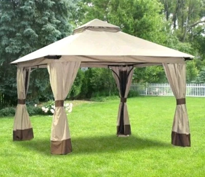Garden Winds Replacement Canopy Double Tier 12x12 Gaz - Riplock 350 LCM573B-RS - Image 1 of 4