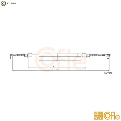 CABLE PULL PARKING BRAKE 10.7558 FOR AUDI A8/S8 AKE/AFB/AKN 2.5L AQD/ALG 2.8L A8 - Image 1 of 4