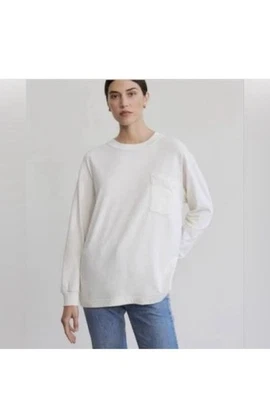 Jenni Kayne Long Sleeve Vintage Pocket Tee – Women’s Size Medium (Ivory) - Image 1 of 4
