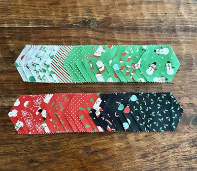 40 Pc Precut 1" Finished Hexagons 3/8 Seam Moda Holiday Essentials Christmas - Image 1 of 3
