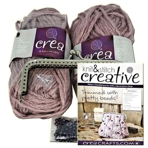 Knit and Stitch Beaded Purse Knitting Kit UP003 Creative Magazine inc Yarn - Picture 1 of 4