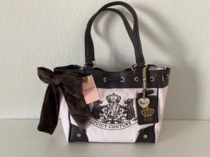 Borsa Juicy Couture Classic Scottie Dogs Chiffon Rosa Daydreamer Virale NUOVA - Foto 1 di 15
