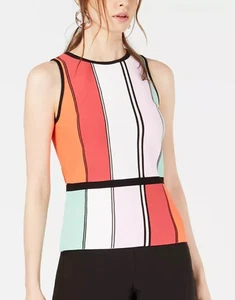 Bar III Colorblock Sleeveless Knit Round Neck Sweater Top Size M - Picture 1 of 3