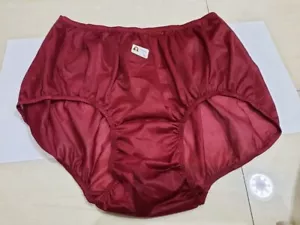 Nylon Unterwäsche rot Höschen große Oma Vintage Stil weicher Slip Größe 5XL Damen - Bild 1 von 8