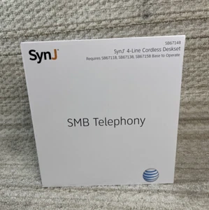 AT&T SynJ SB67148 4-Line Cordless Deskset Phone Black/Silver SMB Telephony - Picture 1 of 7