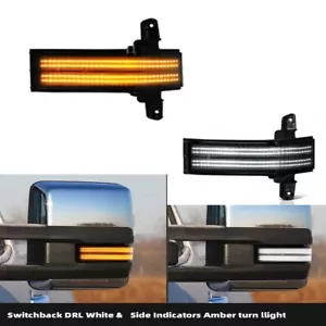 Dual-Row Amber LED Strip Tow Mirror Marker Lights For Chevy Silverado GMC Sierra - Picture 1 of 9