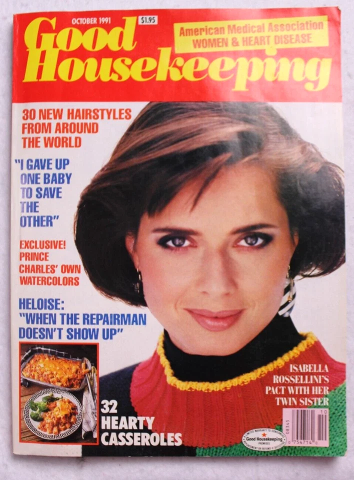 1991 OCTOBER GOOD HOUSEKEEPING MAGAZINE - ISABELLA ROSSELLINI  hardy casseroles - Image 1 of 4