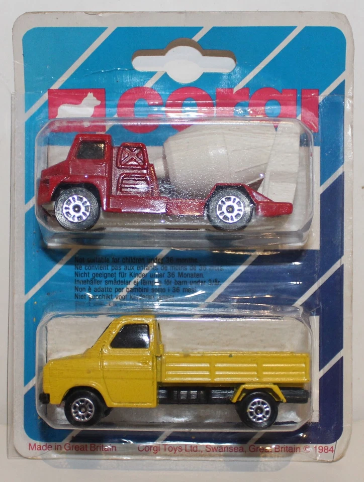 Corgi juniors rare two pack  transit and mixer lorry variations Nice end of line - Image 1 of 1