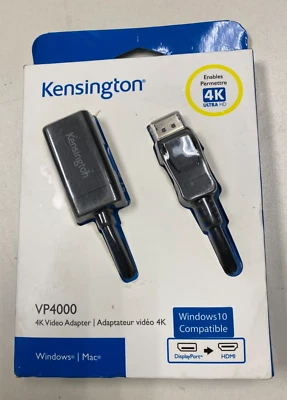 Adaptador de video Kensington VP4000 4K DP a HDMI K33984WW Foto 1 de 3