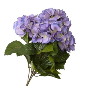 18" Faux Lavender Purple Hydrangea Silk Flower Bush - Picture 1 of 4