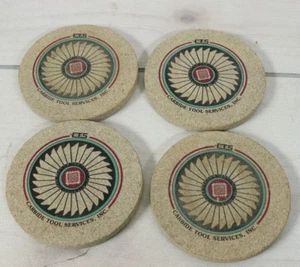 Set 4 Carbide Tool Services Drink Coasters Stoneware Tile Machinist Tool & Die - Picture 1 of 6