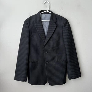 Michael Kors Boys Blazer Jacket Black Striped 2 Button Youth Size 12R - Picture 1 of 10