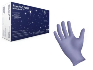 300/250 Count    Starmed Blue Nitrile Exam Gloves Powder Free - Choose Size - Picture 1 of 2