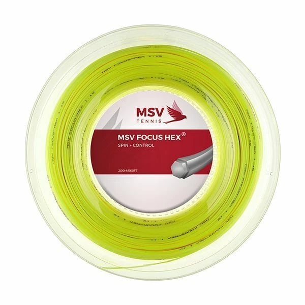 MSV Focus HEX® Tennis String 200m 1,27mm neon yellow