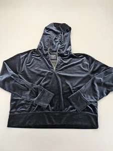 Sudadera con Capucha Pullover Abercrombie & Fitch 1/4 Cremallera Para Mujer Pequeña Azul Terciopelo Preppy Y2K - Imagen 1 de 7