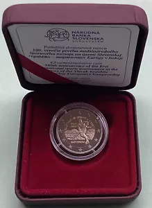Slowakei 2 Euro Gedenkmünze 2025 Eishockey-EM commemorative coin Etui Proof PP - Bild 1 von 2
