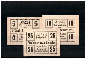 Notgeldschein, AUG.GERHUS Fischkonserven,Hamburg 1800- 1950, Bergedorf 3 Werte - Bild 1 von 1