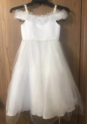 Us Angels Communion / Baptism Dress Style 112 Girls Size 6X NWT - Photo 1/4