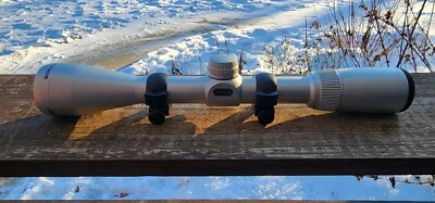 Mira para rifle Nikon Buckmasters 3-9x40 limpia rara plateada de acero inoxidable con anillos. Foto 1 de 4