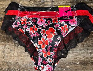 Maidenform ~ 3-Pair Women's Lace Tanga Underwear Nylon Blend (B) ~ M/6