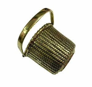 Llamador de puerta de canasta de latón brillante náutico antiguo ~ llamador decorativo para puerta de hogar - Imagen 1 de 4