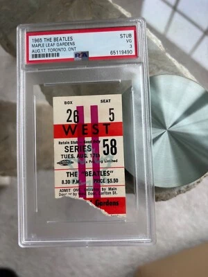 🔥🔥ULTRA RARE BEATLES 1964 BEATLES TORONTO TICKET STUB PSA 3 POP  1 of 4!🔥🔥 - Image 1 of 2