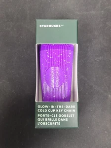 Starbucks 2024 Púrpura Plisado Moteado Brillo Halloween Mini Vaso Llavero Nuevo - Imagen 1 de 4