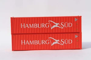 Jacksonville 405186 N Scale Hamburg Sud 40' High Cube Containers (2) - Picture 1 of 10