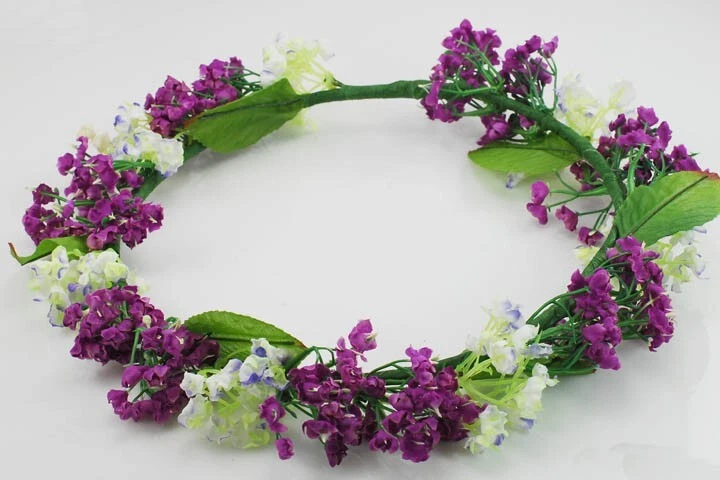 Purple Flower headband crown wreath for girls -CR88113 - Image 1 of 1