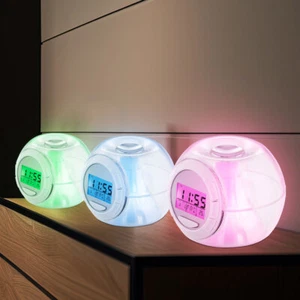 LED Wecker Digital 6 Wecktöne RGB Farbwechsel Datum Temperatur Batterie 3er Set - Bild 1 von 10