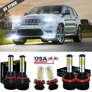 Para Jeep Grand Cherokee 2014-2018 Combo 6 4 lados 6000K faros LED + bombillas antiniebla - Imagen 1 de 12
