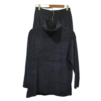 Conjunto De Colección Davis Hollis 2 Piezas Falda De Terciopelo Cuello Alto Talla Pequeña M Años 80 90 Azul Marino Foto 1 de 4